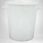 Élelmiszeripari hordó, ICS P480100B, fehér, 100 l, átmérő: 53 cm, magasság: 66 cm, 2 fogantyúval, fedél nélkül