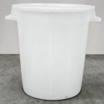 Élelmiszeripari hordó, ICS P480100B, fehér, 100 l, átmérő: 53 cm, magasság: 66 cm, 2 fogantyúval, fedél nélkül