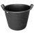 Kerti tárolóedény, Ics P14055, fekete, 65 literes, 2 fogantyúval, átmérő: 55 cm, magasság: 41 cm, kerek