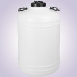 Élelmiszeripari hordó, Strend Pro Garden Pannon Fermet, fehér/fekete, 50 l, nyílás átmérő: 15 cm, 2 fogantyúval, HDPE műanyag