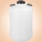 Élelmiszeripari hordó, Strend Pro Garden Pannon Fermet, fehér/fekete, 50 l, nyílás átmérő: 15 cm, 2 fogantyúval, HDPE műanyag