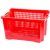 Gyümölcstartó láda, Ics M402000, piros, 40 literes, 56 × 35 × 31 cm, perforált falú, műanyag, egymásra rakható