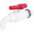 Esővízgyűjtő kifolyószelep, ICS P161200, fehér-piros, 1", menetes, tömítőgyűrűvel, szivárgásmentes, időjárásálló műanyag