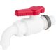 Esővízgyűjtő kifolyószelep, ICS P161200, fehér-piros, 1", menetes, tömítőgyűrűvel, szivárgásmentes, időjárásálló műanyag