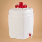 Élelmiszeripari hordó, ICS Demetra n2, fehér, 20 l, átmérő: 12 cm, magasság: 42 cm, kifolyószeleppel, fogantyúval, MOCA EU