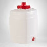 Élelmiszeripari hordó, ICS Demetra n2, fehér, 20 l, átmérő: 12 cm, magasság: 42 cm, kifolyószeleppel, fogantyúval, MOCA EU