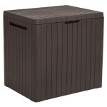 Kerti tárolóláda, Keter City, barna, 57,8 x 44 x 54,8 cm, 113 l, időjárásálló, műanyag, lakatolható, ülőhelyként is használható, teherbírás: 100 kg