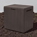 Kerti tárolóláda, Keter City, barna, 57,8 x 44 x 54,8 cm, 113 l, időjárásálló, műanyag, lakatolható, ülőhelyként is használható, teherbírás: 100 kg
