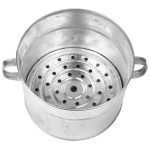 Befőzőlábas, Kovotvar Rex, 20 l, 32 cm átmérő, 25,5 cm magas, hőmérő tokkal, fedővel és betéttel