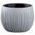 Műanyag virágcserép, Prosperplast Beton Bowl, szürke, átmérő: 18 cm, magasság: 14 cm, bordázott, betonhatású, kerek