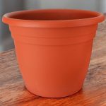 Műanyag virágcserép, Ics Thea, terrakotta, átmérő: 65 cm, magasság: 47 cm, enyhén kúpos, 80 l, kerek