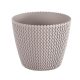 Műanyag virágcserép, Prosperplast Splofy, mokka, átmérő: 29,5 cm, magasság: 24,9 cm, kötött mintázat, 11,5 l, kerek