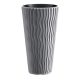 Műanyag virágcserép, Prosperplast Sandy Slim 400, szürke, átmérő: 39 cm, betéttel, 15 / 54 l, hullámmintás, kerek