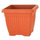 Műanyag virágcserép, Prosperplast Terra, terrakotta, 37 x 37 cm, magasság: 30 cm, bordázott, 25,2 l, négyzetes