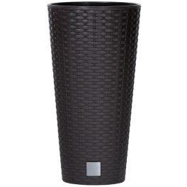   Rattan virágcserép, Prosperplast Rato Tubus 250, barna, átmérő: 25 cm, magasság: 47,6 cm, betéttel, 9 / 15,5 l, rattan hatású, kerek
