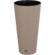 Rattan virágcserép, Prosperplast Rato Tubus 400, mokka, átmérő: 40 cm, magasság: 76,3 cm, betéttel, 35 / 64 l, rattan hatású, kerek
