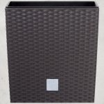 Rattan virágcserép, Prosperplast Rato Low 400, barna, 40 x 40 cm, magasság: 40,8 cm, betéttel, 37 / 64 l, rattan hatású, négyzetes, alacsony kivitel