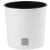 Rattan virágcserép, Prosperplast Rato Round 300, fehér, átmérő: 30 cm, magasság: 27 cm, betéttel, 15 / 15,3 l, rattan hatású, kerek