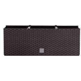   Rattan virágláda, Prosperplast Ratolla Case 500, barna, 49,2 x 17,2 cm, magasság: 17,4 cm, CWS öntözőrendszerrel, 12 l, rattan hatású