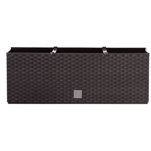 Rattan virágláda, Prosperplast Ratolla Case 500, barna, 49,2 x 17,2 cm, magasság: 17,4 cm, CWS öntözőrendszerrel, 12 l, rattan hatású