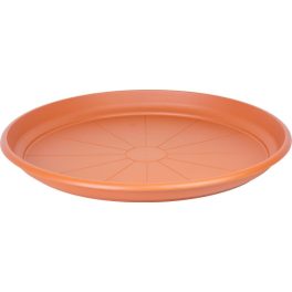   Virágcserép alátét, Ics Erica, terrakotta, átmérő: 80 cm, 7,3 cm magas perem, műanyag, kerek