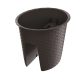 Rattan virágcserép, Prosperplast Rato Railing Oval 300, barna, átmérő: 30 cm, magasság: 22,7 cm, rattan hatású, kerek, korlátra szerelhető