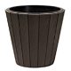 Műanyag virágcserép, Prosperplast Woode 490, barna, átmérő: 48 cm, magasság: 46 cm, betéttel, 54 l, fahatású, kerek