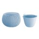 Műanyag virágcserép, Prosperplast Splofy Bowl, jégszürke, átmérő: 29 cm, magasság: 19,5 cm, tál alakú, betéttel, 3,9 l, kerek