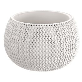   Műanyag virágcserép, Prosperplast Splofy Bowl, fehér, átmérő: 29 cm, magasság: 19,5 cm, tál alakú, betéttel, 3,9 l, kerek