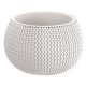 Műanyag virágcserép, Prosperplast Splofy Bowl, fehér, átmérő: 29 cm, magasság: 19,5 cm, tál alakú, betéttel, 3,9 l, kerek