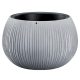 Műanyag virágcserép, Prosperplast Beton, szürke, átmérő:  19 cm, magasság: 20 cm, bordázott, 8 l, betonhatású, kerek