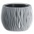 Műanyag virágcserép, Prosperplast Sandy Bowl 240, szürke, átmérő: 23,8 cm, magasság: 16,1 cm, betéttel, 2,3 l, hullámmintás, kerek