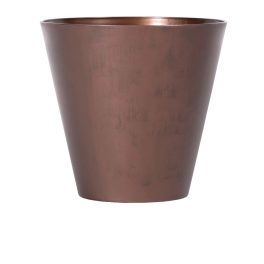   Műanyag virágcserép, Prosperplast Tubus Corten, réz, átmérő: 40 cm, magasság: 37,3 cm, ipari stílusú, 28,5 l, kerek