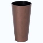 Műanyag virágcserép, Prosperplast Tubus Slim Corten, réz, átmérő: 40 cm, magasság: 76,2 cm, betéttel, 35 / 64 l, rézhatású, kerek