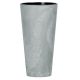 Műanyag virágcserép, Prosperplast Tubus Slim Beton, világosszürke, átmérő: 40 cm, magasság: 76,2 cm, betéttel, 35 / 64 l, betonhatású, kerek