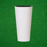 Műanyag virágcserép, Prosperplast Tubus Slim Shine, fehér, átmérő: 40 cm, magasság: 76,2 cm, betéttel, 64 l, kerek