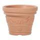 Műanyag virágcserép, Prosperplast Decora, terrakotta, átmérő: 39 cm, magasság: 31 cm, virág minta, 21 l, kerek