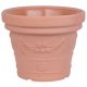 Műanyag virágcserép, Prosperplast Decora, terrakotta, átmérő: 57 cm, magasság: 45,5 cm, virág minta, 65 l, kerek