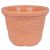 Műanyag virágcserép, Prosperplast Sunny, terrakotta, átmérő: 40 cm, magasság: 30,7 cm, napraforgó minta, 22 l, kerek