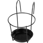 Virágtartó konzol, Strend Pro Garden Bumeta, fekete, átmérő: 22 cm, magasság: 18 cm, extra erős, acél, alátéttel, kampós rögzítés, akasztható, kerek