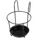 Virágtartó konzol, Strend Pro Garden Bumeta, fekete, átmérő: 22 cm, magasság: 18 cm, extra erős, acél, alátéttel, kampós rögzítés, akasztható, kerek