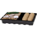 Melegágy, Strend Pro Garden, fekete, 37,5 x 23 x 6 cm, átlátszó fedél, 67 db-os készlet, palántaneveléshez, mini