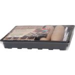 Melegágy, Strend Pro Garden, fekete, 37,5 x 23 x 6 cm, átlátszó fedél, 67 db-os készlet, palántaneveléshez, mini