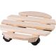 Virágcserép alátét, Strend Pro Garden, átmérő: 30 cm, magasság: 7 cm, fa, 4 db forgó kerék, kerek