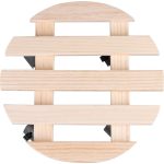 Virágcserép alátét, Strend Pro Garden, átmérő: 30 cm, magasság: 7 cm, fa, 4 db forgó kerék, kerek