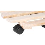 Virágcserép alátét, Strend Pro Garden, átmérő: 30 cm, magasság: 7 cm, fa, 4 db forgó kerék, kerek