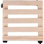 Virágcserép alátét, Strend Pro Garden, 30 x 30 cm, magasság: 7 cm, fa, 4 db forgó kerék, négyzetes
