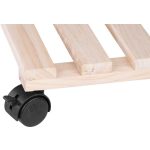 Virágcserép alátét, Strend Pro Garden, 30 x 30 cm, magasság: 7 cm, fa, 4 db forgó kerék, négyzetes