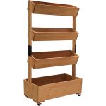 Fa virágláda, Strend Pro, 85 x 45 x 147 cm, 4 szintes, kerekekkel