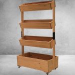 Fa virágláda, Strend Pro, 85 x 45 x 147 cm, 4 szintes, kerekekkel